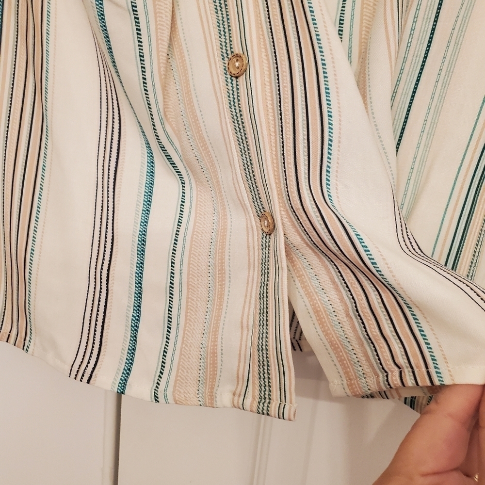 Love & Piece Skirt, Women's / Juniors Size XL, White with Green & Pink Stripes - Picture 11 of 12